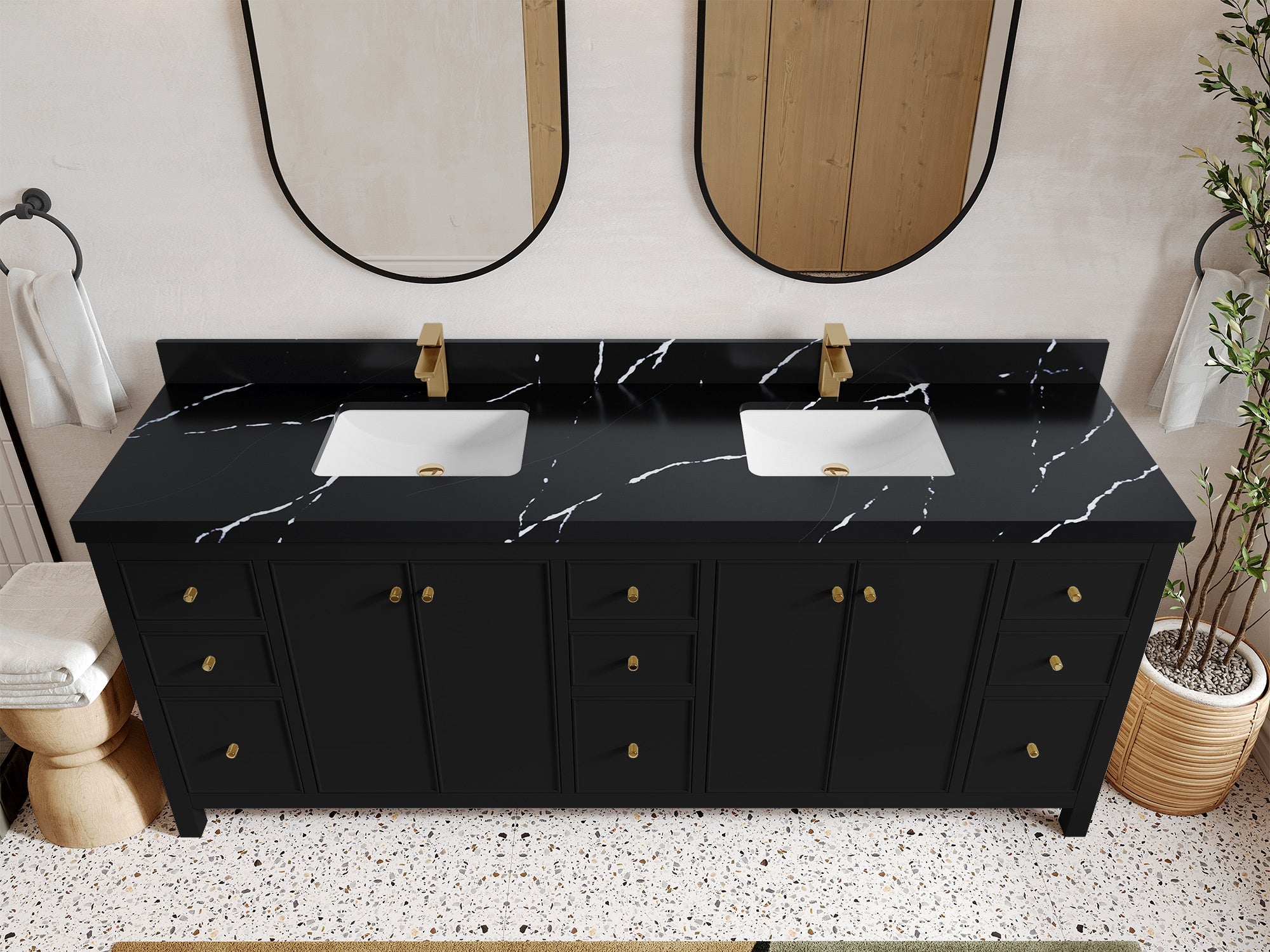 Chicago 84 in. W x 22 in. D Double Sink Bathroom Vanity - Willow Bath and Vanity