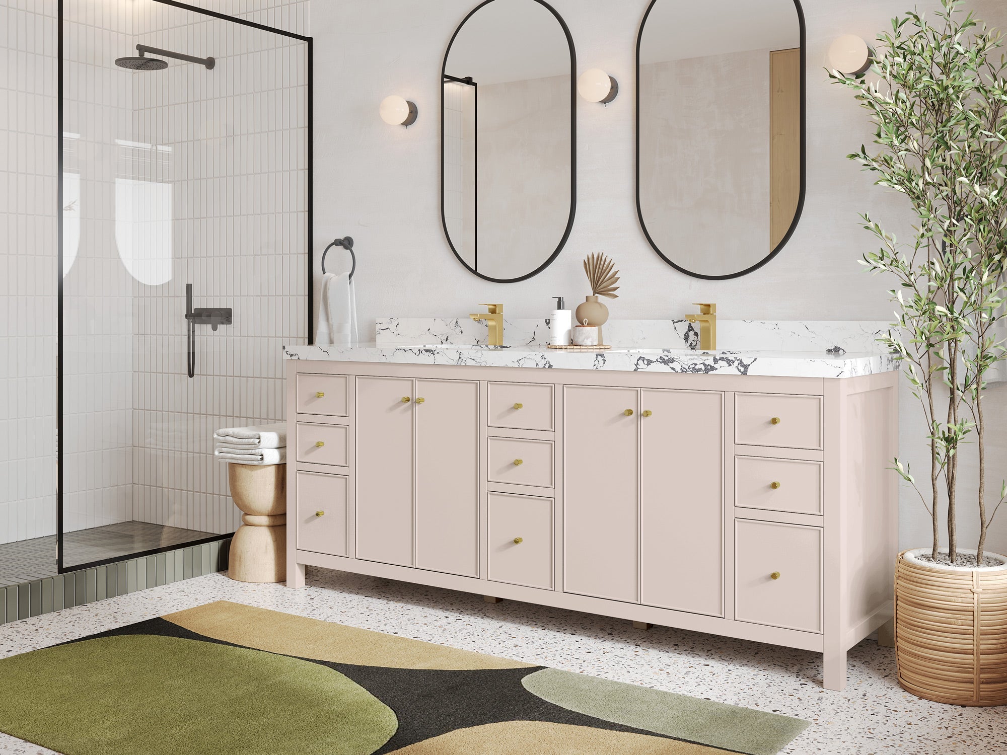 Chicago 84 in. W x 22 in. D Double Sink Bathroom Vanity - Willow Bath and Vanity