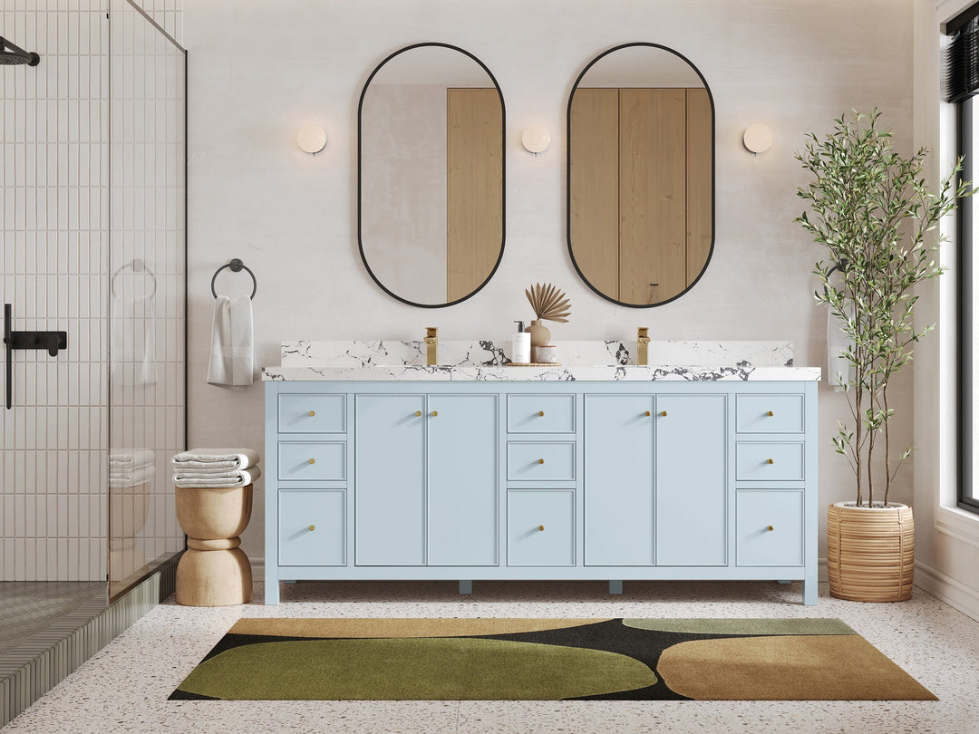 Chicago 84 in. W x 22 in. D Double Sink Bathroom Vanity - Willow Bath and Vanity