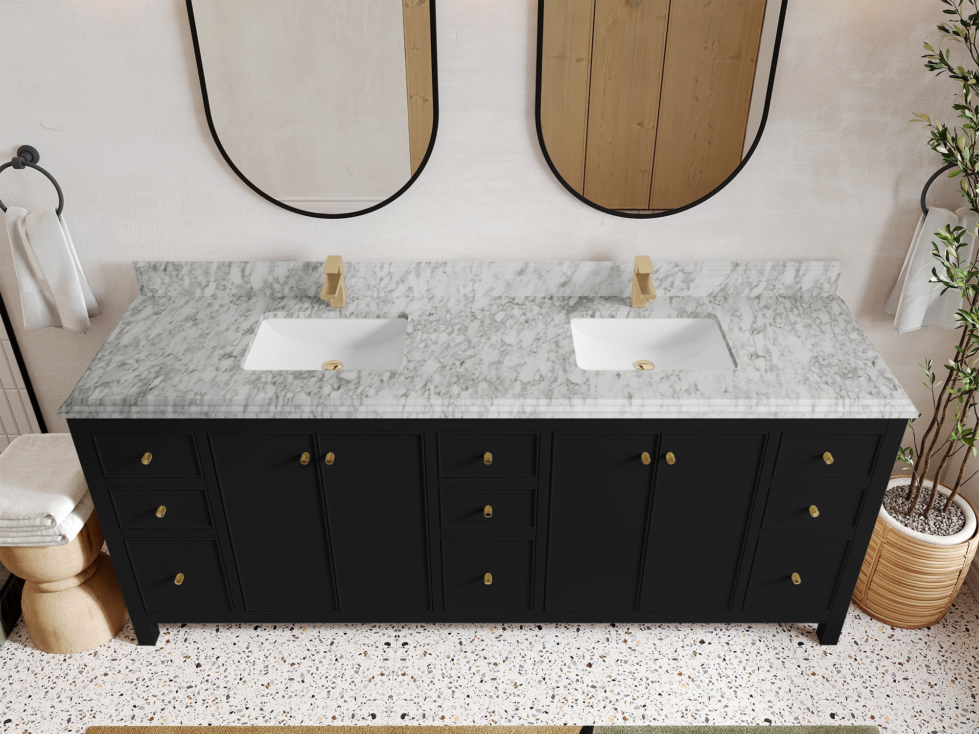 Chicago 84 in. W x 22 in. D Double Sink Bathroom Vanity - Willow Bath and Vanity