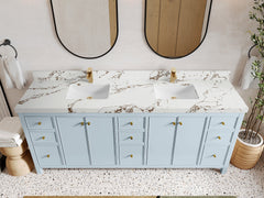Chicago 84 in. W x 22 in. D Double Sink Bathroom Vanity - photo 36