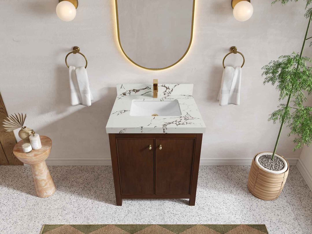 Chicago Teak 30 in. W x 22 in. D Single Sink Bathroom Vanity - Willow Bath and Vanity