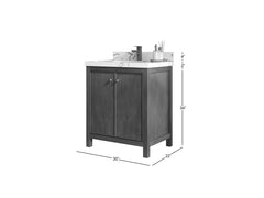 Chicago Teak 30 in. W x 22 in. D Single Sink Bathroom Vanity - photo 3