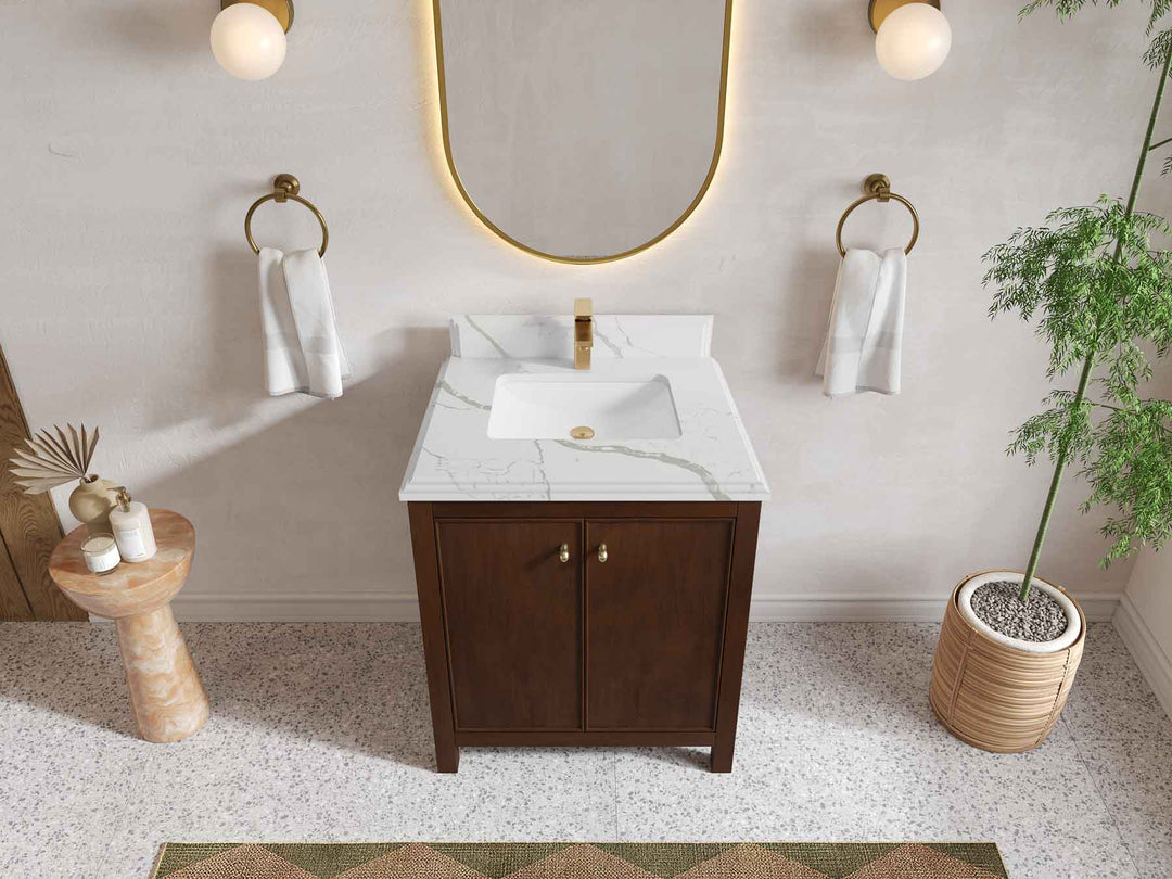 Chicago Teak 30 in. W x 22 in. D Single Sink Bathroom Vanity - Willow Bath and Vanity