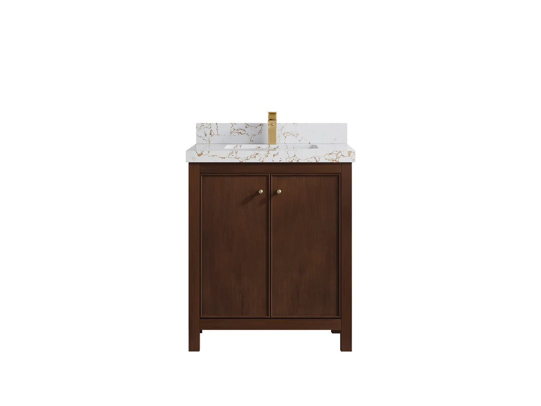 Chicago Teak 30 in. W x 22 in. D Single Sink Bathroom Vanity - Willow Bath and Vanity