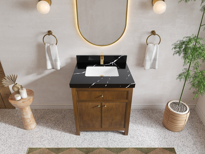 Chicago Teak 30 in. W x 22 in. D Single Sink Bathroom Vanity - photo 8