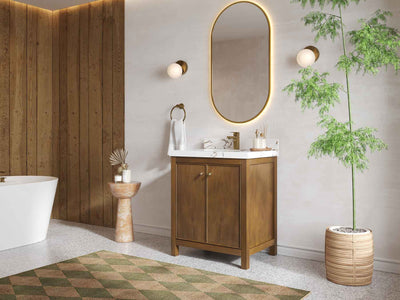 Chicago Teak 30 in. W x 22 in. D Single Sink Bathroom Vanity - Willow Bath and Vanity