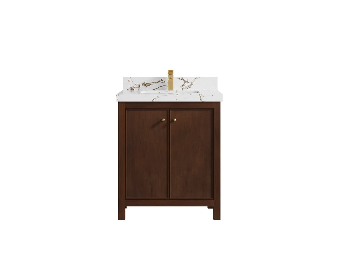 Chicago Teak 30 in. W x 22 in. D Single Sink Bathroom Vanity - Willow Bath and Vanity