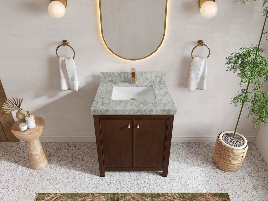 Chicago Teak 30 in. W x 22 in. D Single Sink Bathroom Vanity - Willow Bath and Vanity