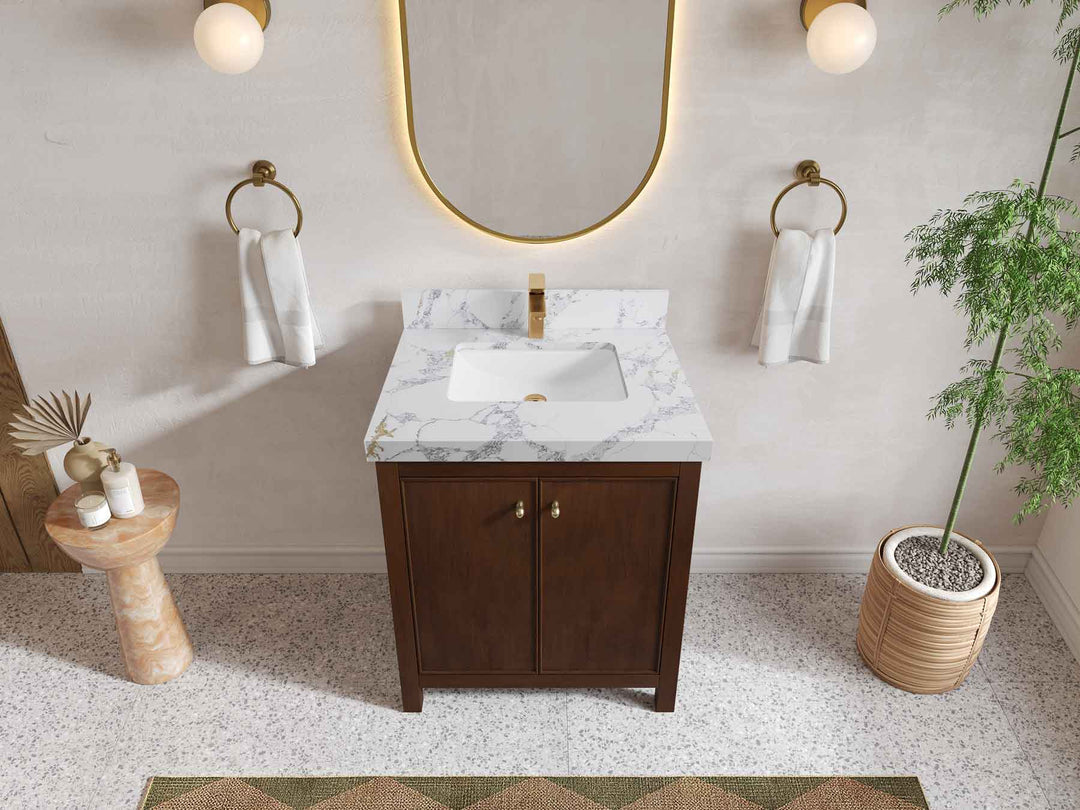 Chicago Teak 30 in. W x 22 in. D Single Sink Bathroom Vanity - Willow Bath and Vanity