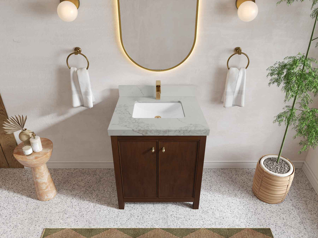 Chicago Teak 30 in. W x 22 in. D Single Sink Bathroom Vanity - Willow Bath and Vanity