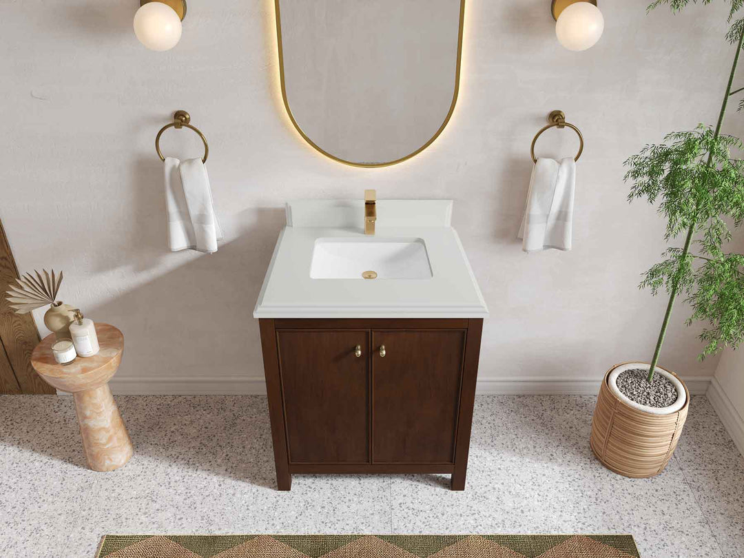 Chicago Teak 30 in. W x 22 in. D Single Sink Bathroom Vanity - Willow Bath and Vanity