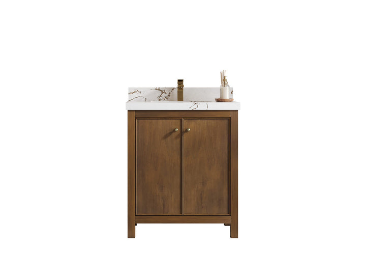 Chicago Teak 30 in. W x 22 in. D Single Sink Bathroom Vanity - photo 1