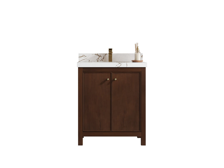 Chicago Teak 30 in. W x 22 in. D Single Sink Bathroom Vanity - photo 1