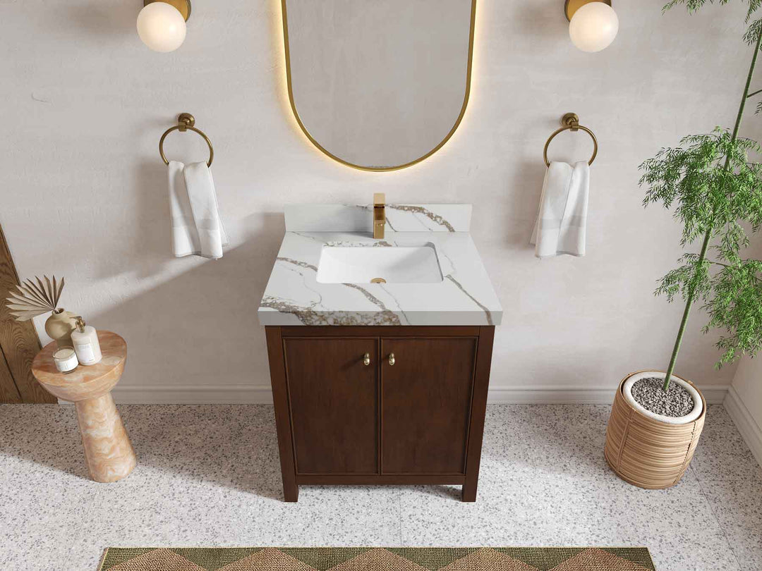 Chicago Teak 30 in. W x 22 in. D Single Sink Bathroom Vanity - Willow Bath and Vanity