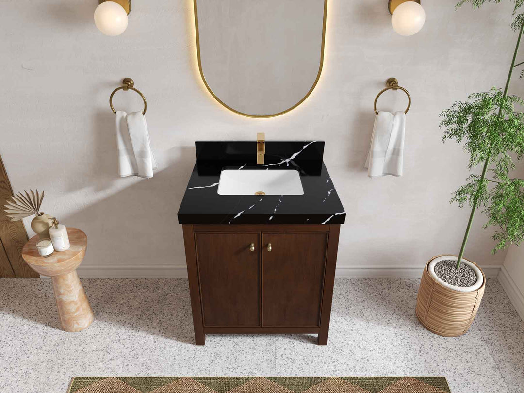 Chicago Teak 30 in. W x 22 in. D Single Sink Bathroom Vanity - Willow Bath and Vanity