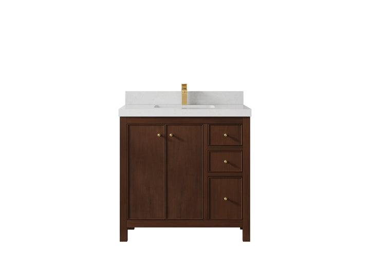 Chicago Teak 36 in. W x 22 in. D Center Sink Bathroom Vanity - photo 14