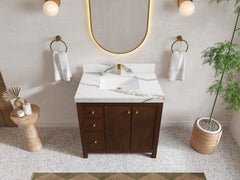 Chicago Teak 36 in. W x 22 in. D Center Sink Bathroom Vanity - photo 9