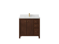 Chicago Teak 36 in. W x 22 in. D Center Sink Bathroom Vanity - photo 32