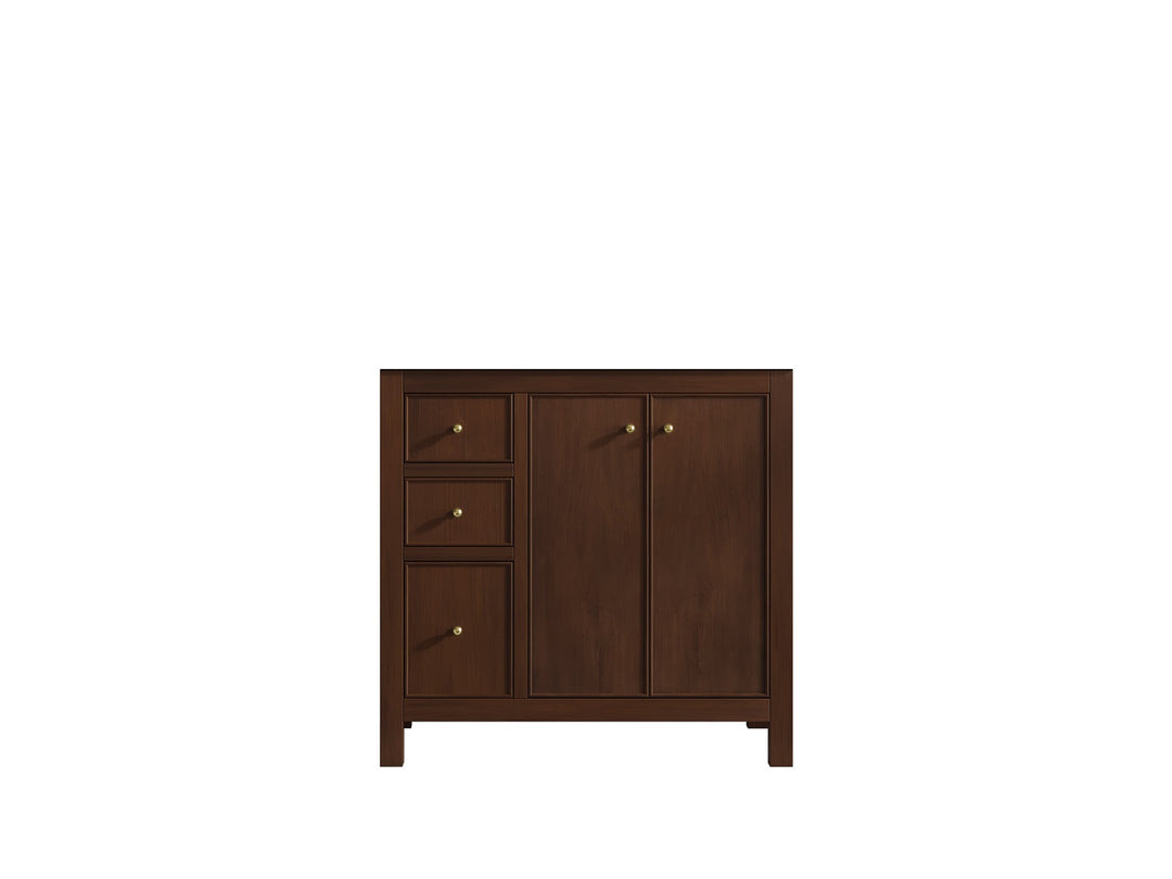 Chicago Teak 36 in. W x 22 in. D Center Sink Bathroom Vanity | 
              
                Dark Walnut Finish Teak
                
                  
             - CHI_TK_WLN_CA_BK_36CR - photo №4