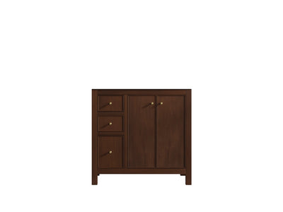 Chicago Teak 36 in. W x 22 in. D Center Sink Bathroom Vanity - Willow Bath and Vanity