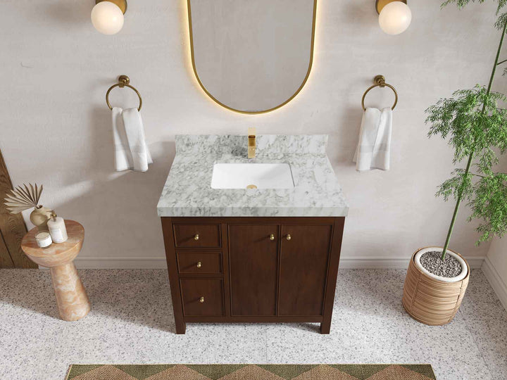 Chicago Teak 36 in. W x 22 in. D Center Sink Bathroom Vanity - photo 6