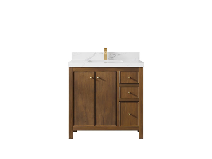 Chicago Teak 36 in. W x 22 in. D Center Sink Bathroom Vanity - photo 16