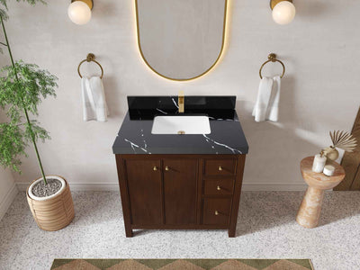 Chicago Teak 36 in. W x 22 in. D Center Sink Bathroom Vanity - Willow Bath and Vanity