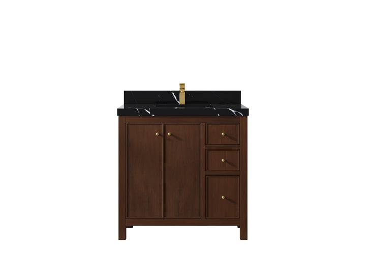 Chicago Teak 36 in. W x 22 in. D Center Sink Bathroom Vanity - photo 16