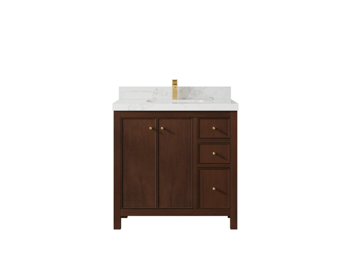 Chicago Teak 36 in. W x 22 in. D Center Sink Bathroom Vanity - photo 22