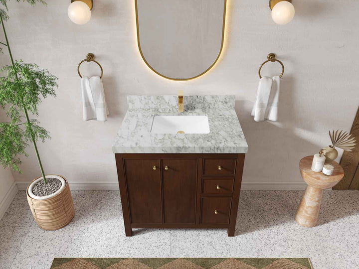Chicago Teak 36 in. W x 22 in. D Center Sink Bathroom Vanity - photo 11