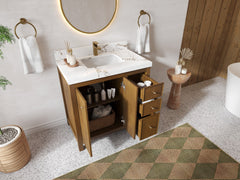 Chicago Teak 36 in. W x 22 in. D Center Sink Bathroom Vanity - photo 2