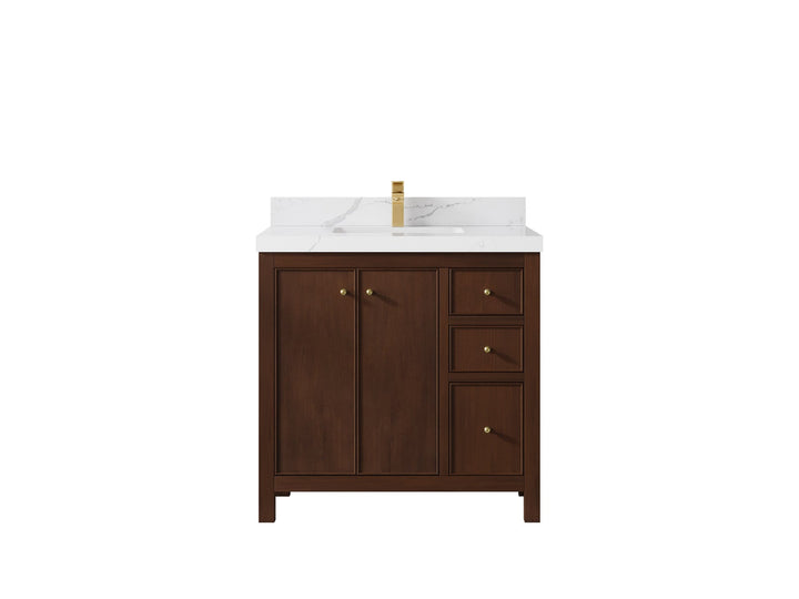 Chicago Teak 36 in. W x 22 in. D Center Sink Bathroom Vanity - photo 20