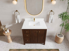 Chicago Teak 36 in. W x 22 in. D Center Sink Bathroom Vanity - photo 15