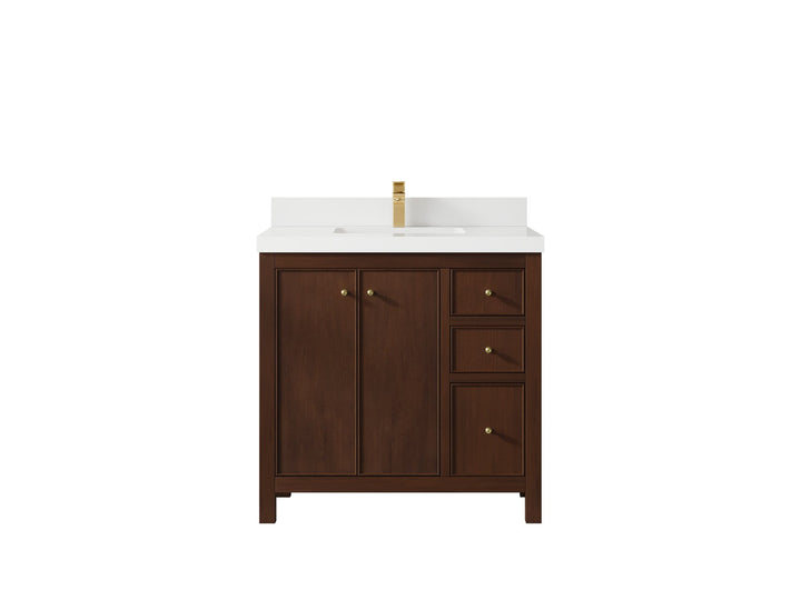 Chicago Teak 36 in. W x 22 in. D Center Sink Bathroom Vanity - photo 46