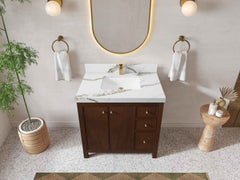 Chicago Teak 36 in. W x 22 in. D Center Sink Bathroom Vanity - photo 17