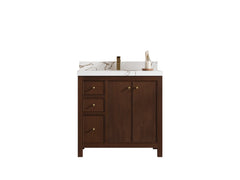 Chicago Teak 36 in. W x 22 in. D Center Sink Bathroom Vanity - photo 1