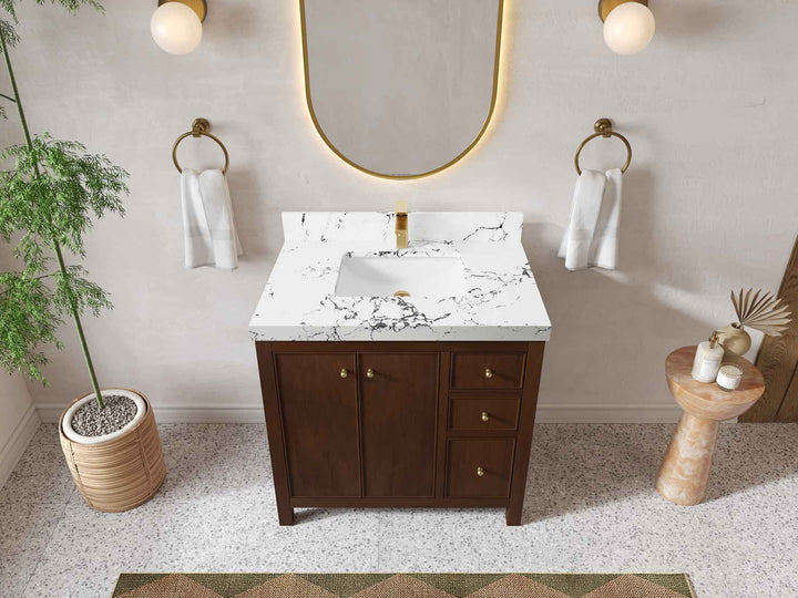Chicago Teak 36 in. W x 22 in. D Center Sink Bathroom Vanity - photo 41