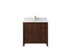 Chicago Teak 36 in. W x 22 in. D Center Sink Bathroom Vanity - photo 12