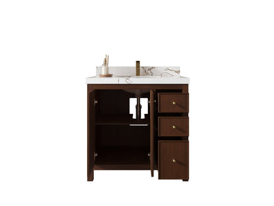 Chicago Teak 36 in. W x 22 in. D Center Sink Bathroom Vanity - Willow Bath and Vanity