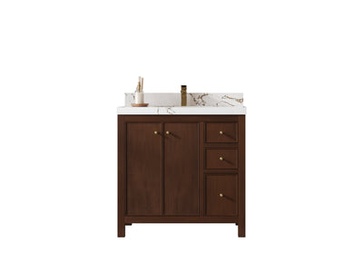 Chicago Teak 36 in. W x 22 in. D Center Sink Bathroom Vanity - Willow Bath and Vanity