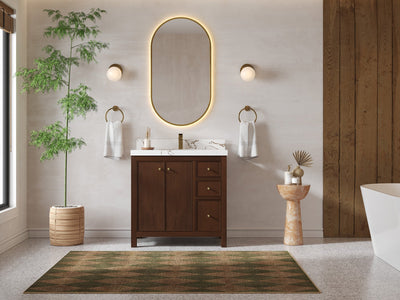 Chicago Teak 36 in. W x 22 in. D Center Sink Bathroom Vanity - Willow Bath and Vanity