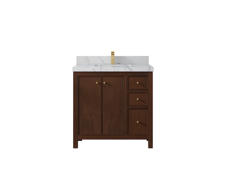 Chicago Teak 36 in. W x 22 in. D Center Sink Bathroom Vanity - photo 44