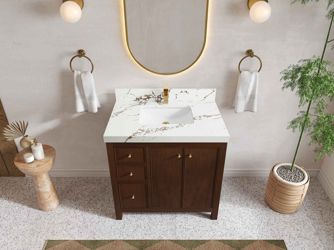 Chicago Teak 36 in. W x 22 in. D Center Sink Bathroom Vanity | 
              
                Dark Walnut Finish Teak
                
                  
             - CHI_TK_WLN_CA_BK_36CR - photo №19