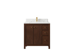 Chicago Teak 36 in. W x 22 in. D Center Sink Bathroom Vanity - photo 26
