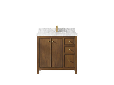 Chicago Teak 36 in. W x 22 in. D Center Sink Bathroom Vanity - Willow Bath and Vanity
