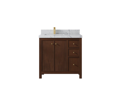 Chicago Teak 36 in. W x 22 in. D Left Offset Sink Bathroom Vanity - Willow Bath and Vanity