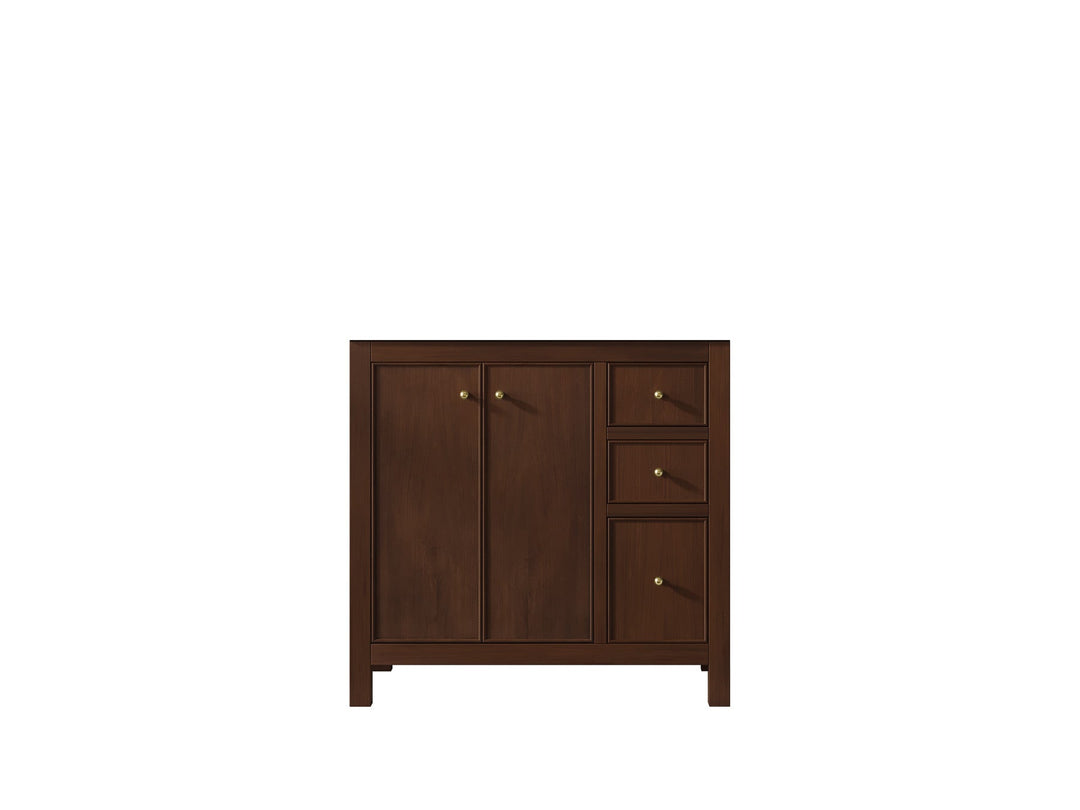 Chicago Teak 36 in. W x 22 in. D Left Offset Sink Bathroom Vanity - Willow Bath and Vanity