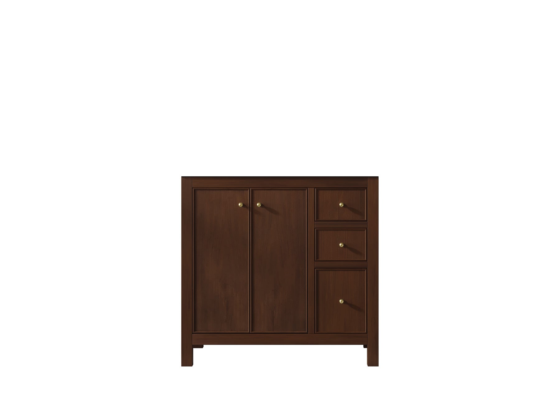 Chicago Teak 36 in. W x 22 in. D Left Offset Sink Bathroom Vanity - Willow Bath and Vanity