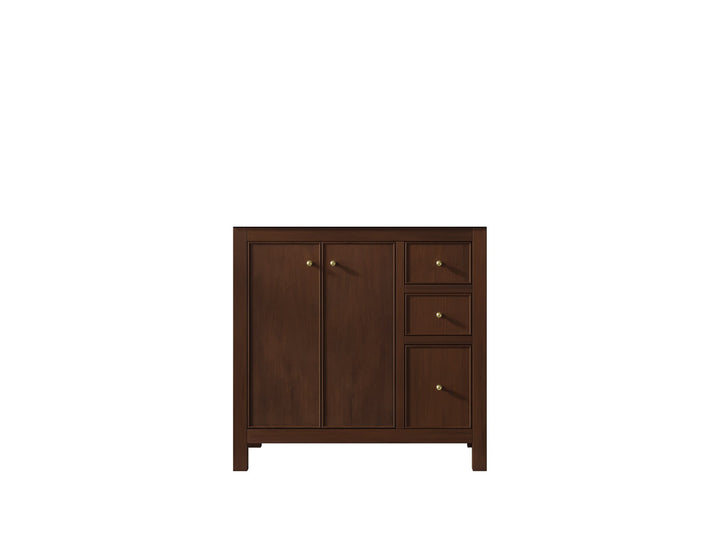 Chicago Teak 36 in. W x 22 in. D Left Offset Sink Bathroom Vanity - photo 6